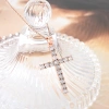 New copper-plated real gold cross necklace, rose gold jewelry, simple pendant for cross-border trade from Europe and America. Southeast Asian trend, versatile and set with zircon Application Scenario
